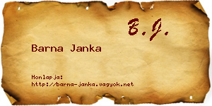 Barna Janka névjegykártya